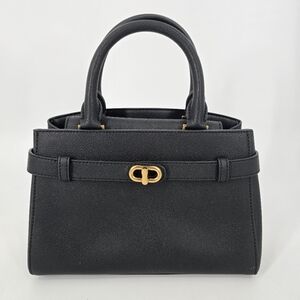 Charles & Keith Aubrielle Metallic Accent Belted Bag Black NEW Crossbody Strap